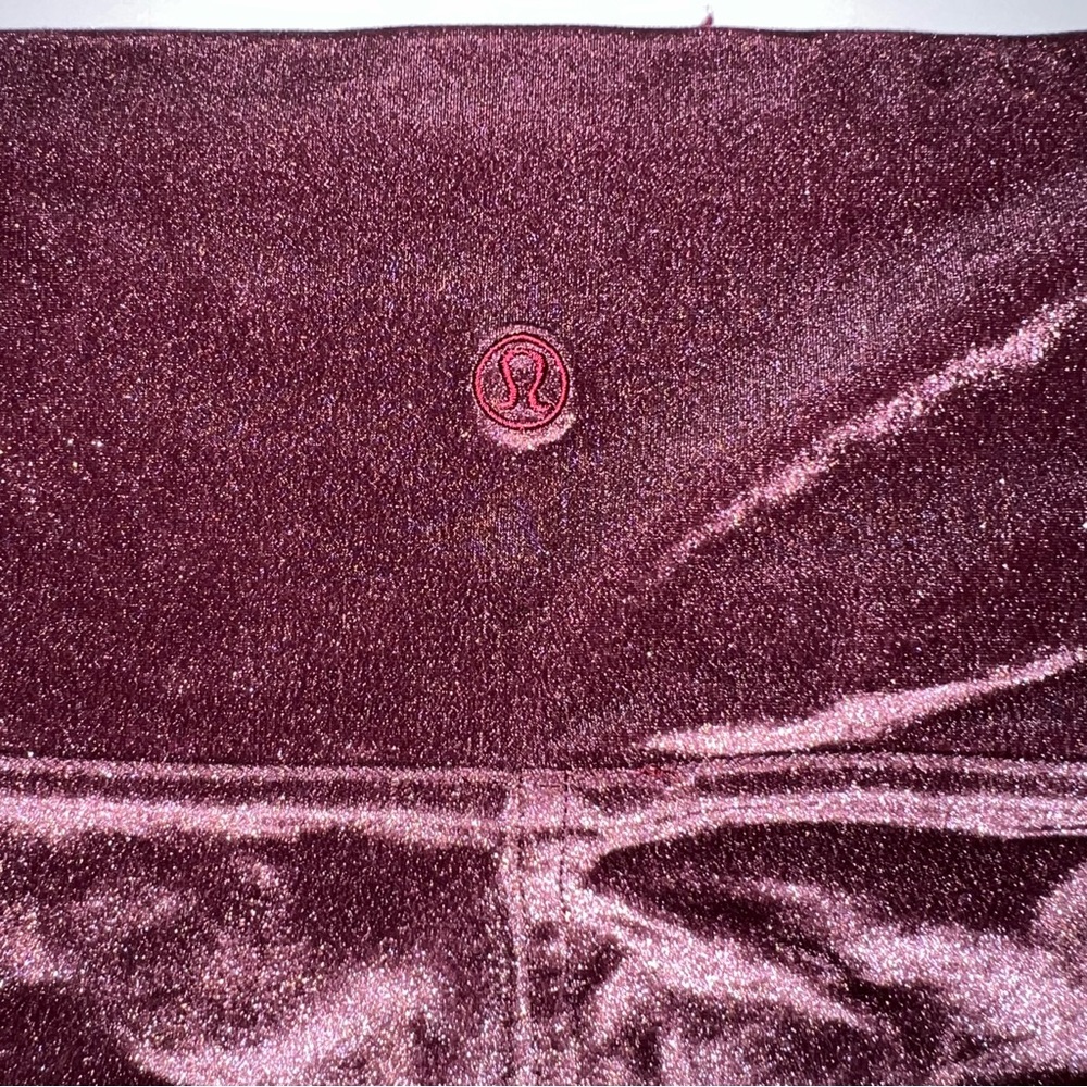 Lululemon Wunder Under High Rise Pink Velvet Leggings Womens Size 12 - Picture 7 of 13